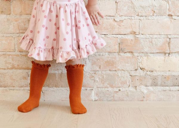 Pumpkin Spice Lace Top Knee High Socks - Image 2