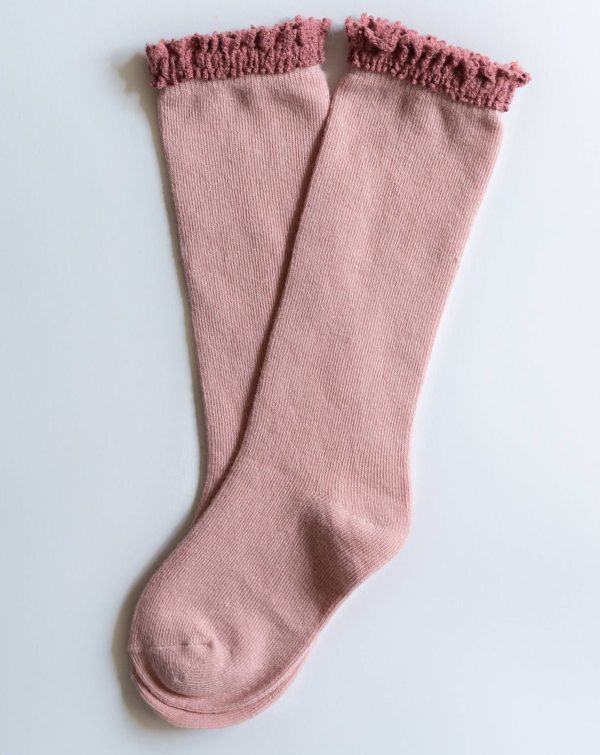 Blush + Mauve Lace Top Knee Highs - Image 2