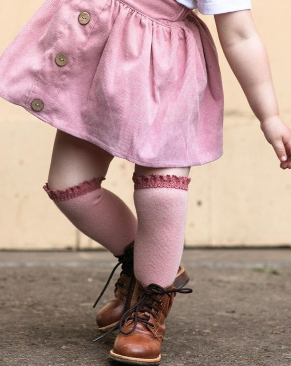 Blush + Mauve Lace Top Knee Highs